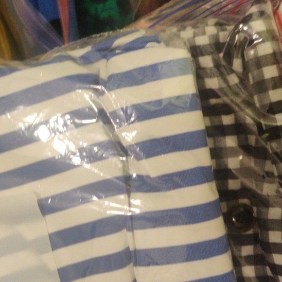 J.McLaughlin Helena Vertical Strip Dress Blue White Women's Size M Catalina - Picture 8 of 9